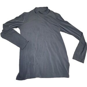 Susan Graver‎ Gray Turtleneck Top Long Sleeve Liquid Knit Shirt Women's Size S